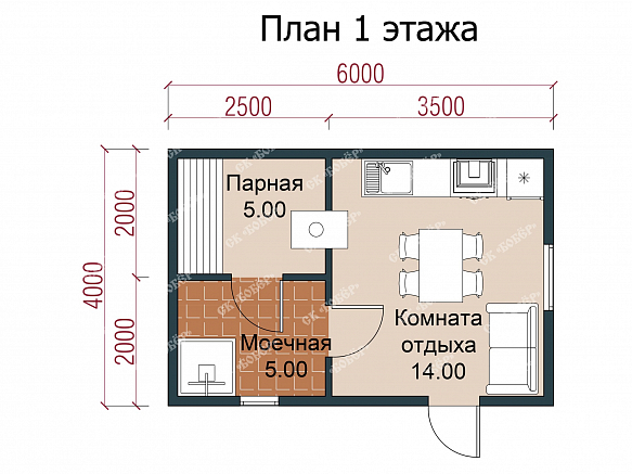 Сруб бани из бруса 4х6. фото